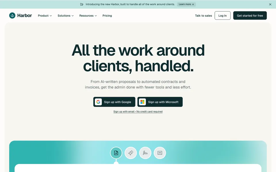 Harbor template homepage