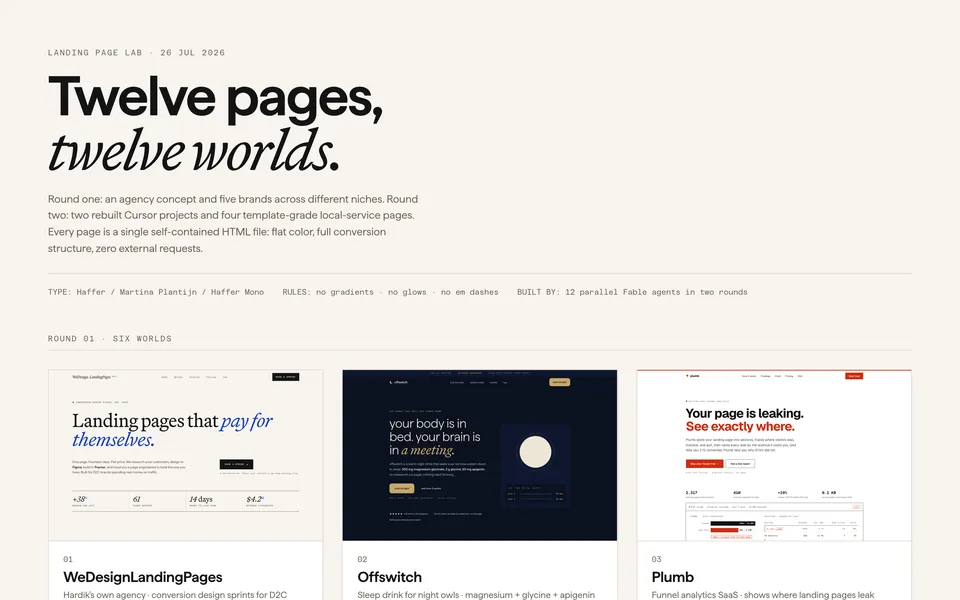 Landing Page Lab hub