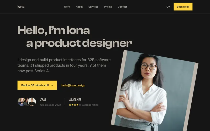 Iona, designer portfolio template