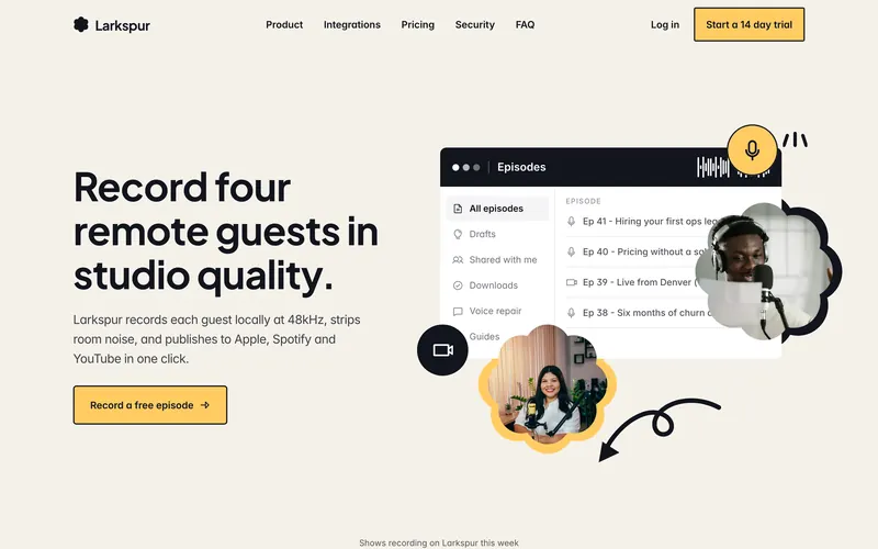 Larkspur, podcast template