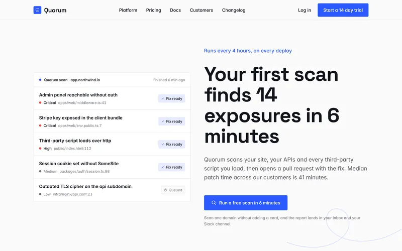 Quorum, security SaaS template