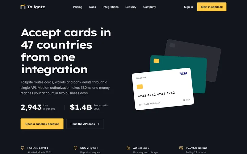 Tollgate, payments template