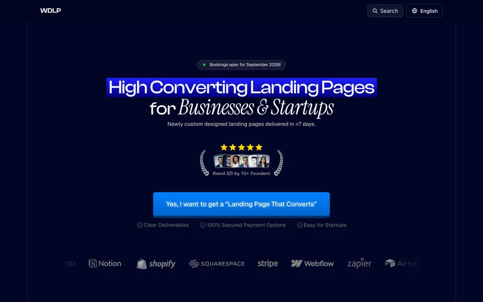 We Design Landing Pages homepage